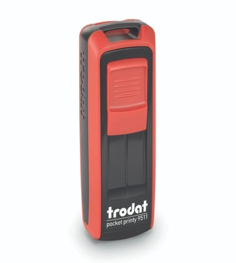 Tampon de poche  auto-encreur BLEU  Trodat Pocket Printy 9511, compact et pratique, idéal pour une utilisation en déplacement.