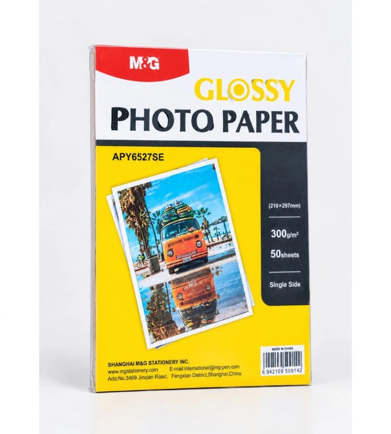 PAPIER PHOTO BRILLANT M&G A4 300g 50 FEUILLES