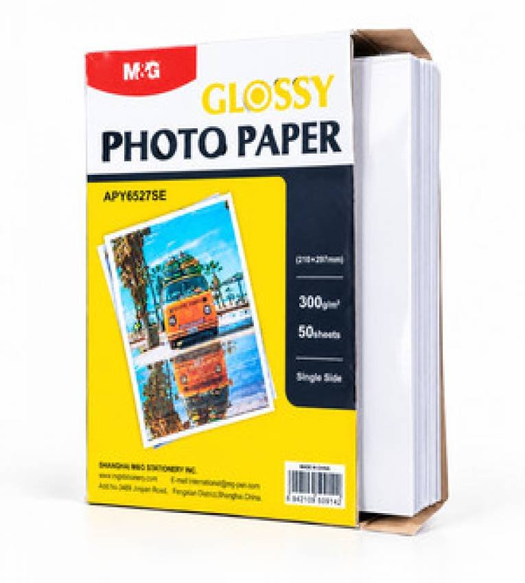 GLOSSY PAPIER PHOTO BRILLANT M&G A4 300g 50 FEUILLES