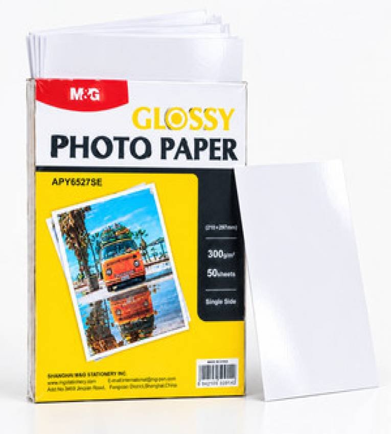 GLOSSY PAPIER PHOTO BRILLANT M&G A4 300g 50 FEUILLES