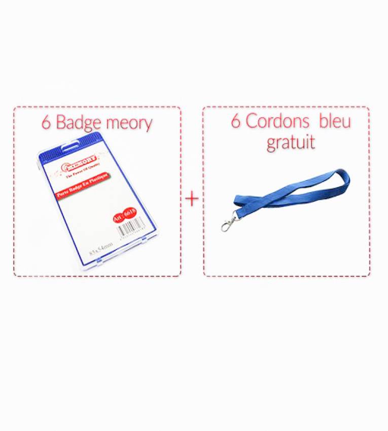 PORTE BADGE EN PLASTIQUE Format 85 x 54 mm avec des cordons