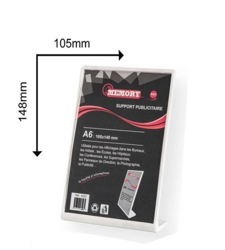 Cadre d'affichage  en plastique A6 Memory