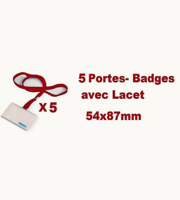 Portes-Badges avec Lacet rouge & Carte d'identité