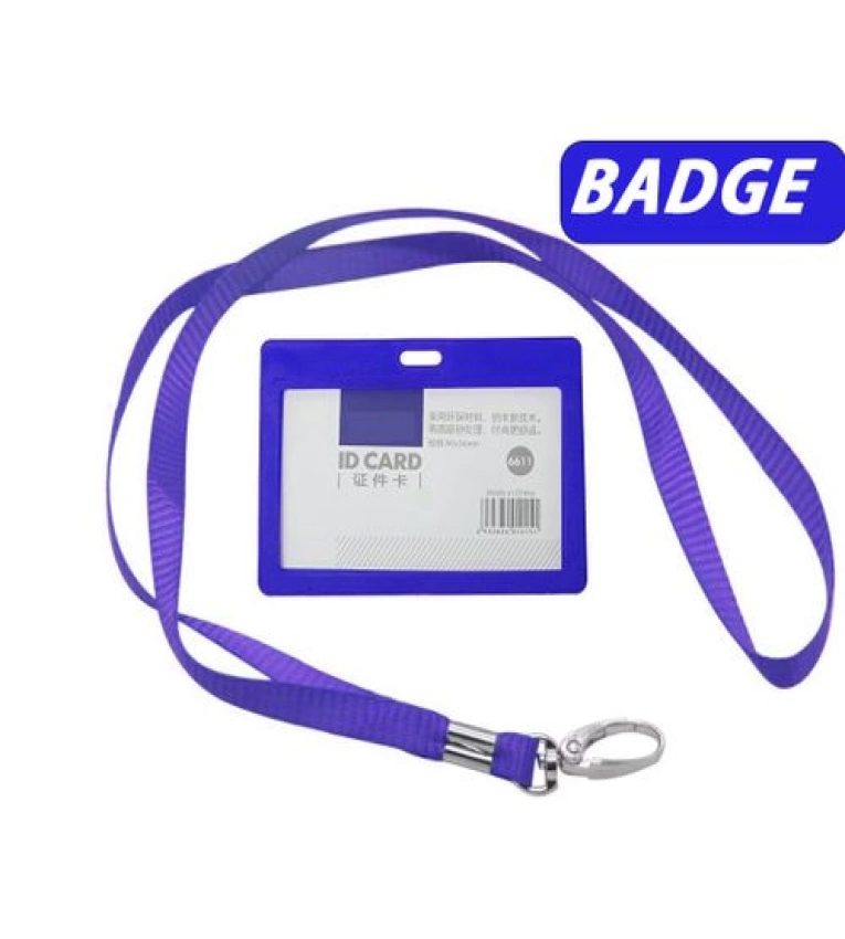 Ensemble 10 Pochettes Porte Badge Horizontal + Cordon Gratuit. Organisation élégante pour événements.