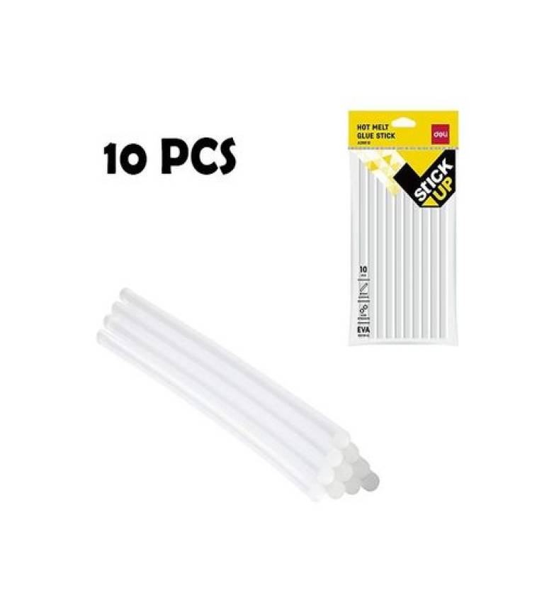 deli bâton de colle thermofusible , 10 PCS , 07mm x 150mm , haute résistance colle sur les surfaces sales et huileuses facile à utiliser