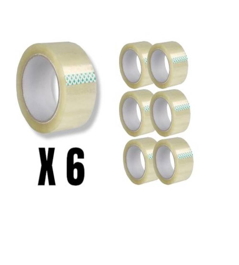 Lot de 6 pcs Rouleaux de scotch 48mm X 100m Adhésif transparent