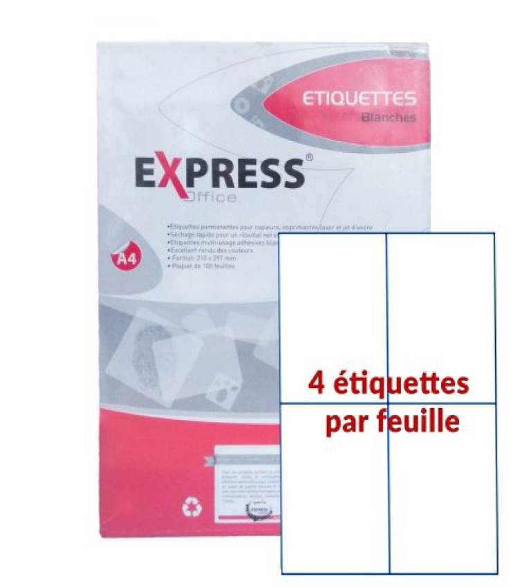 Étiquettes adhésives blanches pour Impression
