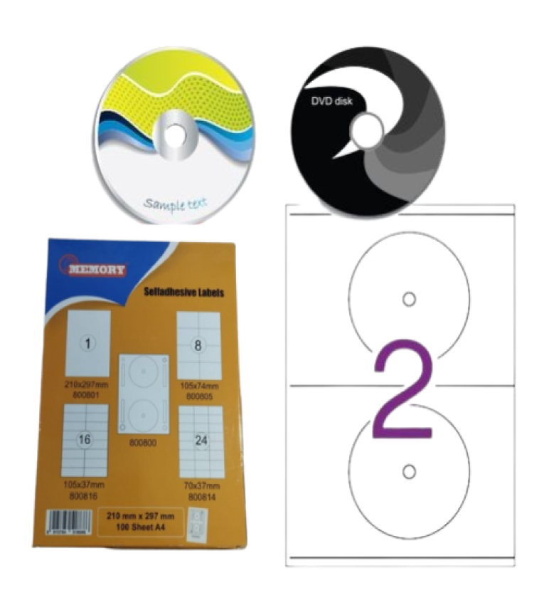 Étiquettes de CD autocollantes pour imprimante
