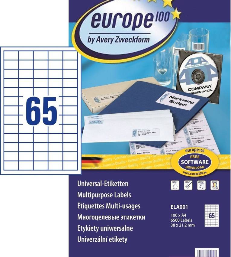 Étiquettes adhésives  blanches pour impression