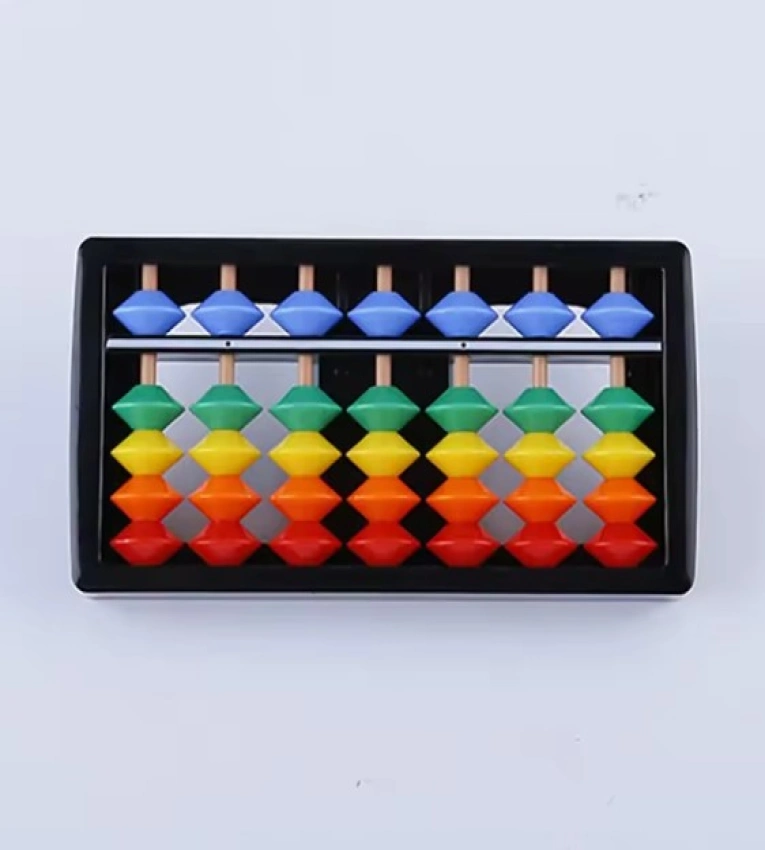 Soroban en Multi Couleur 7 Colonnes, Outil éducatif pour apprendre les mathématiques de manière ludique. Idéal pour enfants et adultes.