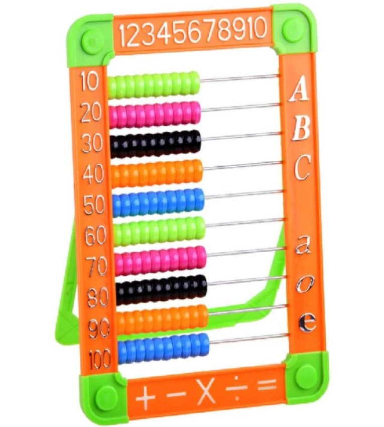 Jeu Mathématiques Enfant Neuf - Outil éducatif avec 100 perles colorées pour apprendre les nombres et les opérations de base de manière ludique