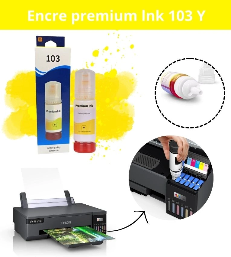 Bouteille d'encre compatible avec les imprimantes G ,Encre noire de haute qualité, économique, facile à utiliser. Idéal pour impressions nettes