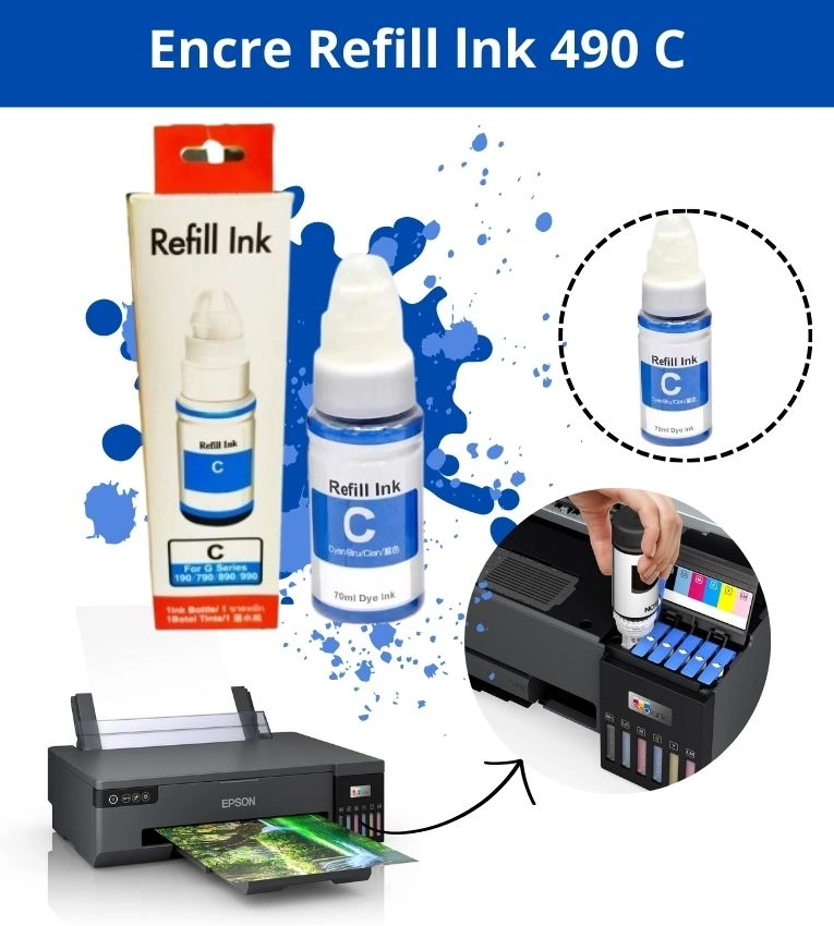 Bouteille d'encre compatible avec les imprimantes G ,Encre noire de haute qualité, économique, facile à utiliser. Idéal pour impressions nettes