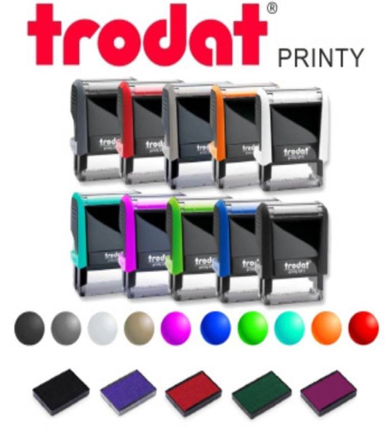 Trodat Printy 4913 Tampon Auto-encreur DIY Bleu Pastel - Personnalisable 57x21mm Jusqu'à 6 Lignes